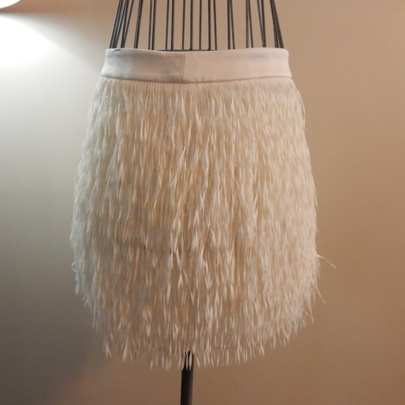 Express Dresses & Skirts - 🔥🔥Express Ivory Fringe Mini Skirt size 12